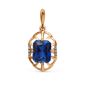 Подвеска из красного золота с корундом