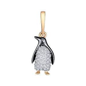 Подвеска из красного золота с фианитами