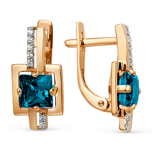 Серьги из красного золота с swiss топазами