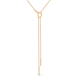 Колье из красного золота с фианитом