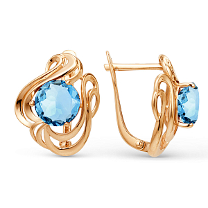 Серьги из красного золота с swiss топазами