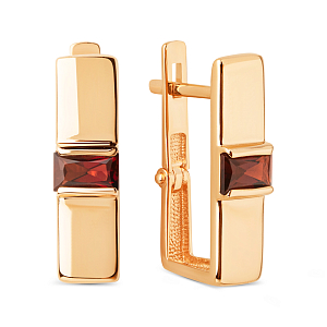 Серьги из красного золота с гранатами