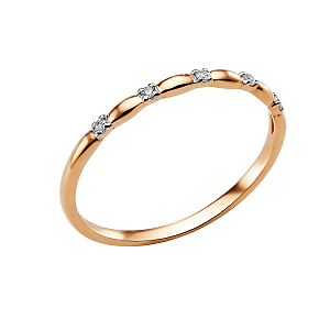 Кольцо из красного золота с фианитами