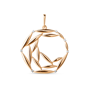 Подвеска из красного золота с фианитами