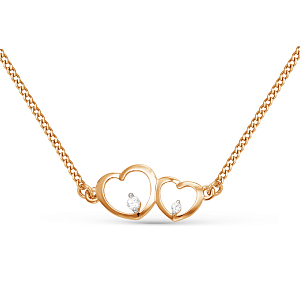 Колье из желтого золота с фианитами