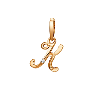 Подвеска из красного золота с фианитом