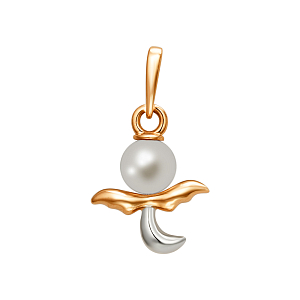 Подвеска из красного золота с жемчугом