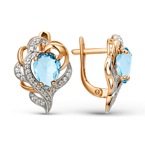 Серьги из красного золота с топазами