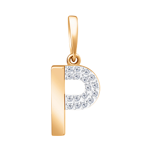 Подвеска из красного золота с фианитами