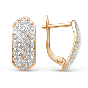 Серьги из красного золота с фианитами