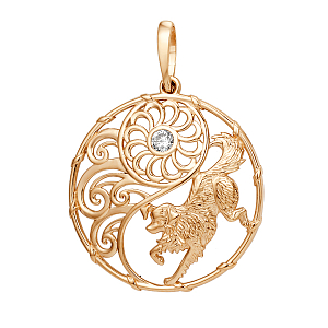 Подвеска из красного золота с фианитом