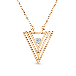 Колье из красного золота с фианитом