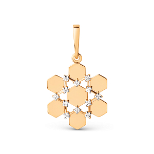 Подвеска из красного золота с фианитами