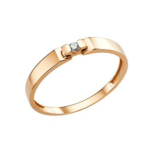 Кольцо из красного золота с фианитом