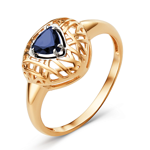 Кольцо из красного золота с корундом