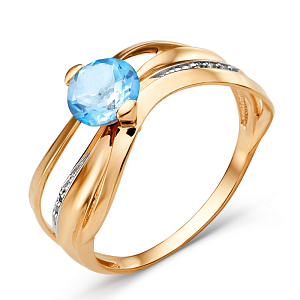 Кольцо из красного золота с swiss топазом