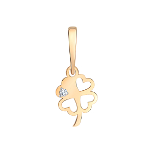 Подвеска из красного золота с фианитом