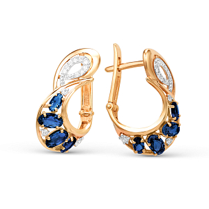 Серьги из красного золота с сапфирами