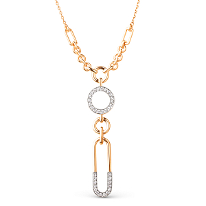 Колье из красного золота с фианитами