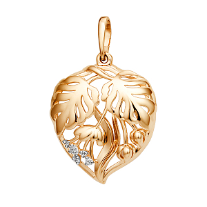 Подвеска из красного золота с фианитами