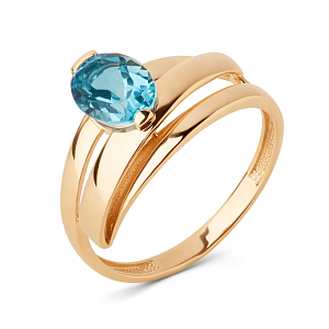 Кольцо из красного золота с swiss топазом