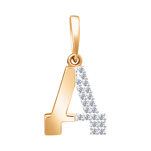 Подвеска из красного золота с фианитами