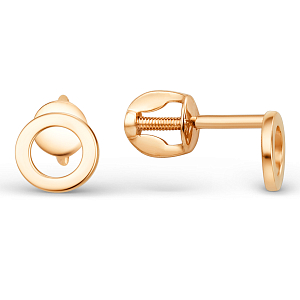 Серьги пусеты из красного золота