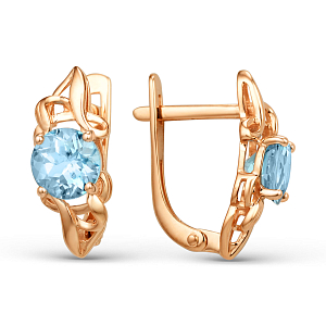 Серьги из красного золота с топазами