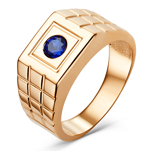 Кольцо из красного золота с корундом