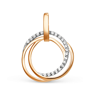 Подвеска из красного золота с фианитами