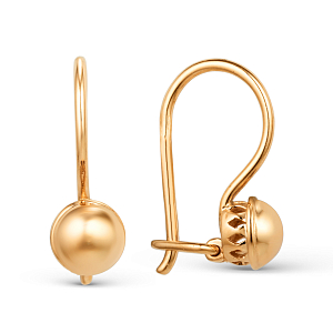 Серьги детские из красного золота