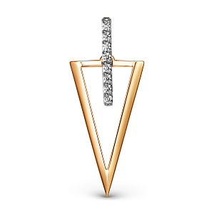 Подвеска из красного золота с фианитами