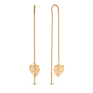 Серьги продевки из красного золота