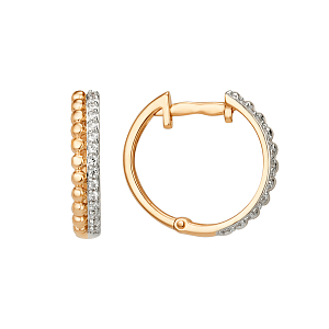 Серьги из красного золота с фианитами