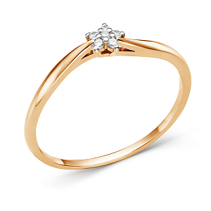 Кольцо из красного золота с фианитами