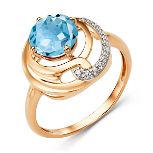 Кольцо из красного золота с топазом