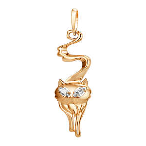 Подвеска из красного золота с фианитами