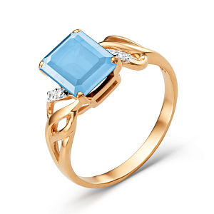 Кольцо из красного золота с топазом