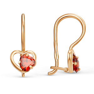 Серьги детские из красного золота