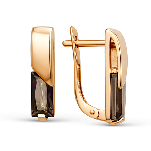 Серьги из красного золота с раухтопазами