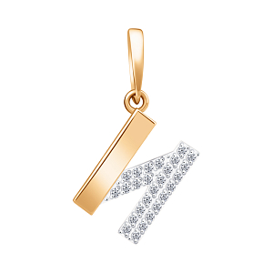 Подвеска из красного золота с фианитами