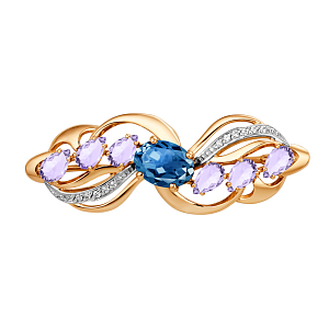 Брошь из красного золота