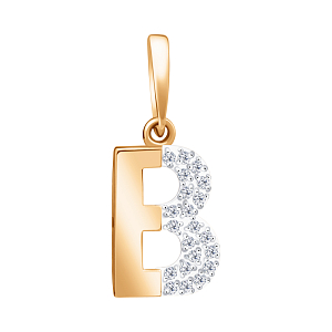 Подвеска из красного золота с фианитами