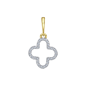 Подвеска из желтого золота с фианитами