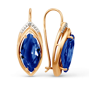 Серьги из красного золота с корундами