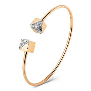 Браслет из красного золота с фианитами