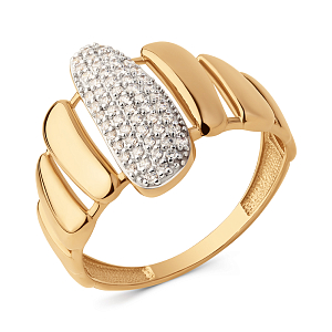 Кольцо из красного золота с фианитами