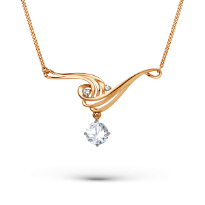 Колье из красного золота с фианитами