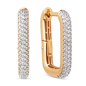 Серьги из красного золота с фианитами