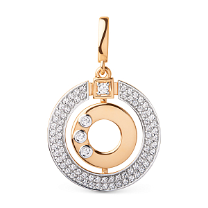 Подвеска из красного золота с фианитами